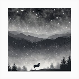 Horse In The Night Sky Canvas Print