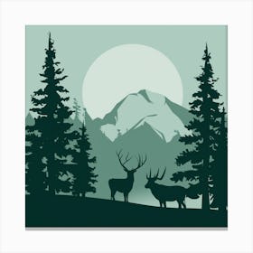 Deer In The Forest Canvas Print