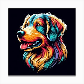 Colorful Retriever Dog Canvas Print