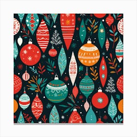 Christmas Ornaments Seamless Pattern Canvas Print