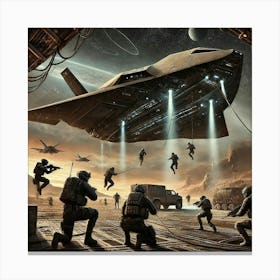 Phantom Class Ship Deploying Strike Team Converted Canvas Print