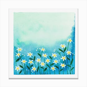 Watercolor Flower Grass Fresh Atmosphere Canvas Print