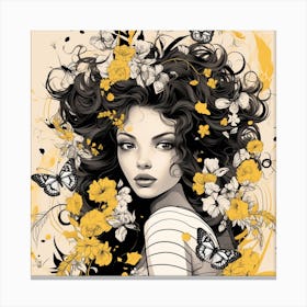 Girl With Flowers 3 Canvas Print