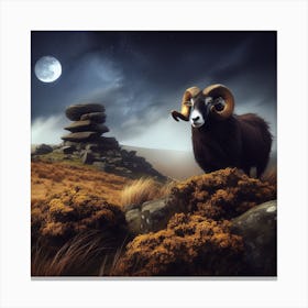 Ram At Night 1 Canvas Print