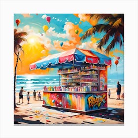 Seaside Scoops Of Flavorful Delights At The Ice Cream Stand Canvas Print