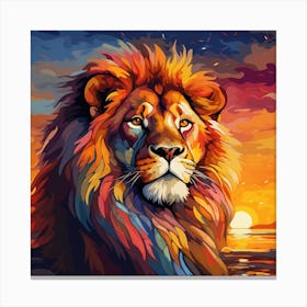 Lion At Sunset Canvas Print