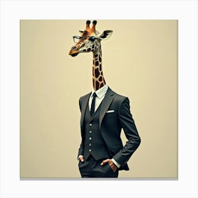 Flux Dev A Tall Slender Giraffe With A Gentle Calm Expression Canvas Print