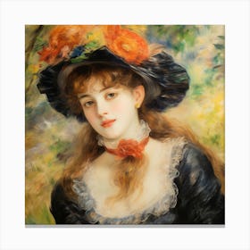 Lady In A Hat 2 Canvas Print