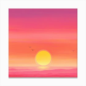 Sunset Over The Sea 3 Canvas Print