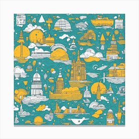 Doodles Of The World Canvas Print