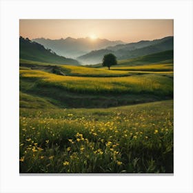 Sunset In The Mountains 32 Canvas Print