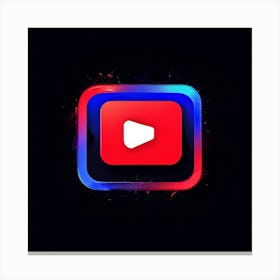 Youtube Video Streaming Platform Media Content Icon Logo Red Play Watch Channel Subscrib (5) Canvas Print