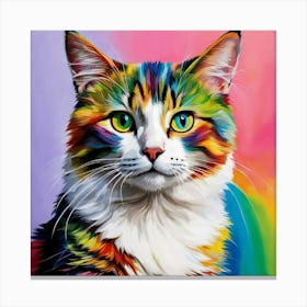 Rainbow Cat Canvas Print