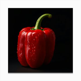 Red Pepper Isolated On Black Canvas Print