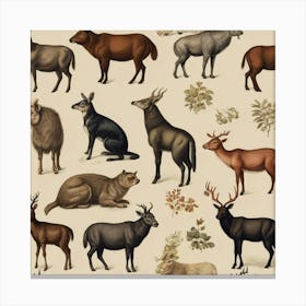 Default Default Vintage Animals For Defferent Seasons Aestethi 3 (1) Canvas Print