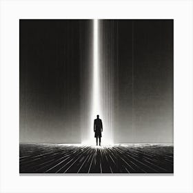 Man In Front Of A Light Canvas Print