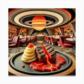 A Gourmet Dish Named Seismic Steak Platter, Serv Canvas Print