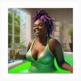 Woman In A Bath Canvas Print