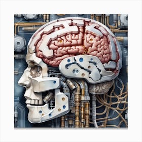 Brain On A Computer 20 Canvas Print