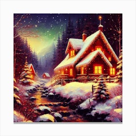 House In The Snow (Christmas edition) Canvas Print