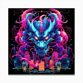 Neon Dragon 1 Canvas Print