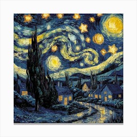 Starry Night art painting Canvas Print