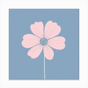 A White And Pink Flower In Minimalist Style Square Composition 635 Canvas Print