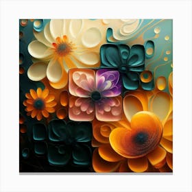 Abstract Flowers 1 Canvas Print