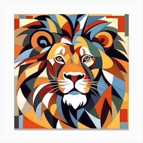 Cubism Lion Canvas Print