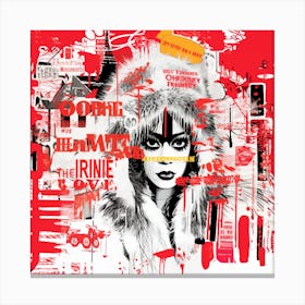 Irne Fashion Woman GRaffiti Canvas Print