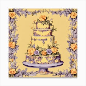 Wedding Cake Illustration Canvas Print