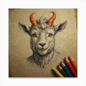 Goat Head 3 Canvas Print