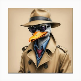 Duck In A Hat 10 Canvas Print