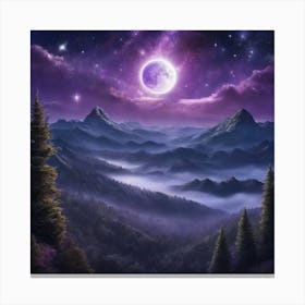 Full Moon In The Mountains Canvas Print