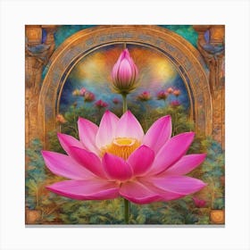 Sacred Lotus Flower 333 Canvas Print