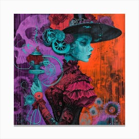 Lady Of The Clock Canvas Print