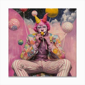 Clown With Balloons Canvas Print