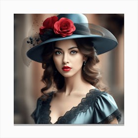 Woman In A Hat 1 Canvas Print