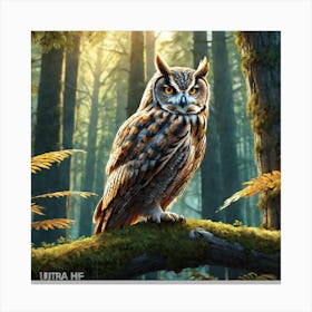 Owl In The Forest 158 Canvas Print