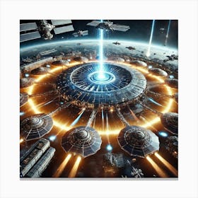 Orbital Defense Converted Canvas Print