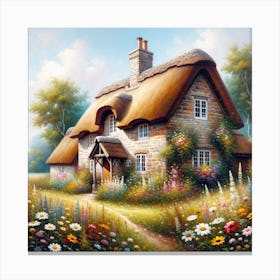 Thatched Cottage - Van Gogh Wall Art Canvas Print