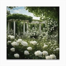 White Roses Canvas Print