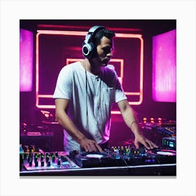 Dj In The Studio Canvas Print