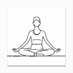 Yoga Woman Line(3) Canvas Print
