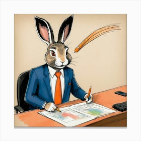 Rabbit In A Suit 49 Canvas Print