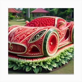 Watermelon red car Canvas Print