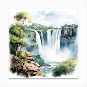 Watercolor Waterfall 5 Canvas Print