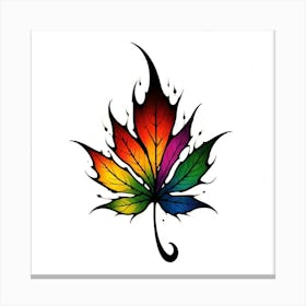 Rainbow Maple Leaf Canvas Print