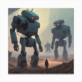 Robots In The Desert 18 Canvas Print