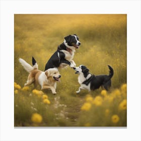 Frolicking Puppys 1 Canvas Print